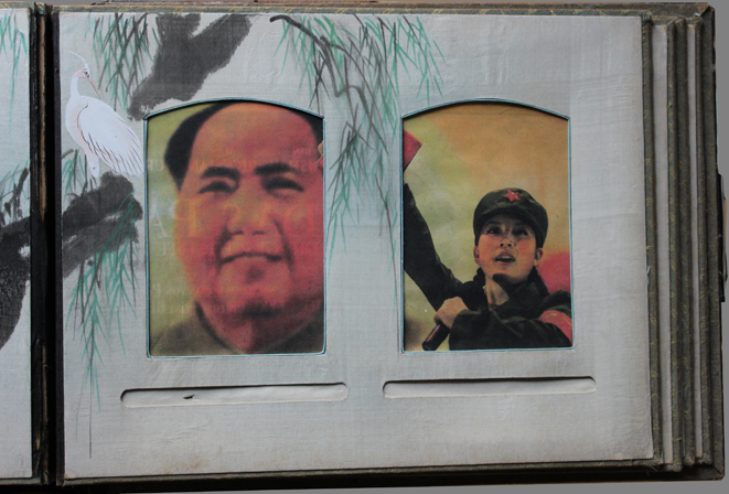 "Tsing Tang", 2008,
  installation with historical sailor's chest and historical Chinese album: Chinese album,
  detail (Kirsten Kötter)