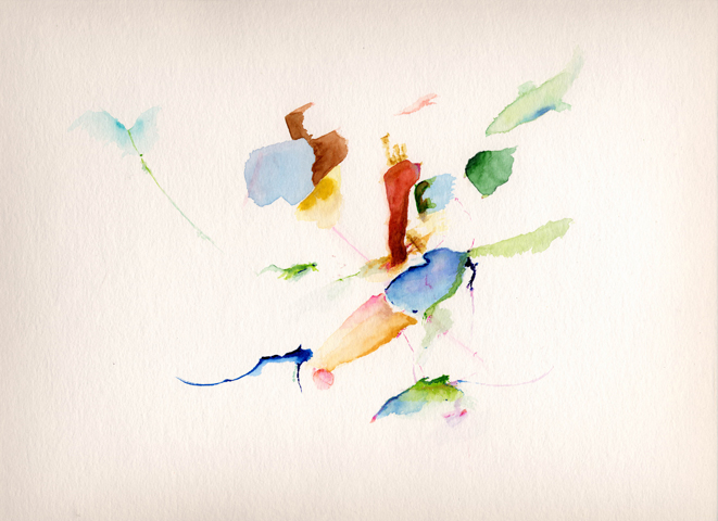 H&auml;user - Kirsten K&ouml;tter, Painting Site-specific: 70° N / 31° O (Serie: NordNordOst), Vard&oslash;, Norwegen, 29.06.2003, 22.00 - 24.00, Aquarell, 30 &times; 40 cm, Foto, Text (16/36)