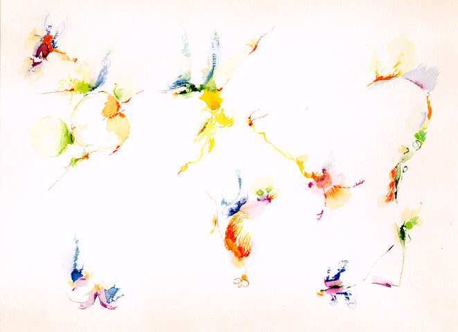 Kirsten K&ouml;tter: Site-specific painting, Malerei vor Ort, vor 2000 / 15.06.2003, Aquarell, 24 &times; 32 cm