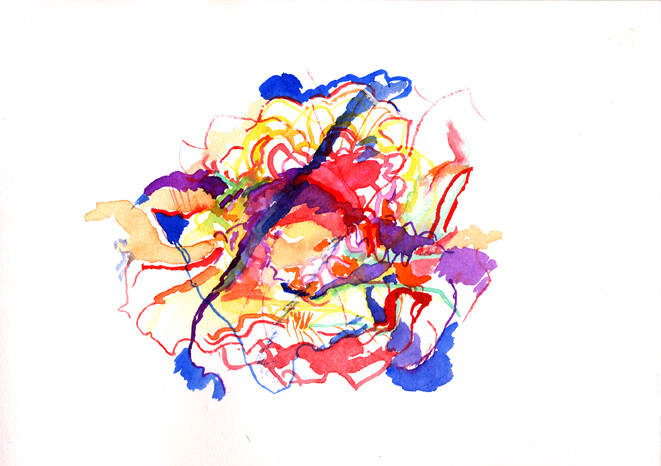 Kirsten K&ouml;tter: Site-specific painting, Malerei vor Ort, 2003/04, Aquarell, 17 &times; 24 cm