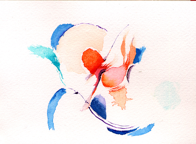 Kirsten K&ouml;tter: Site-specific painting, Malerei vor Ort, 2003/04, Aquarell, 12 &times; 17 cm