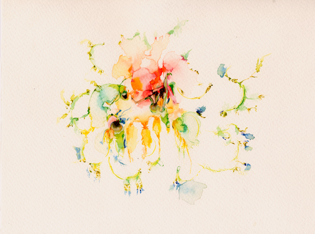 Kirsten K&ouml;tter: Site-specific painting, Malerei vor Ort, 2003, Aquarell, 18 &times; 24 cm