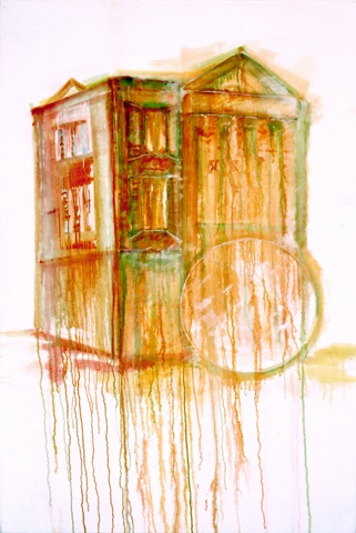 Kirsten K&ouml;tter: Mysterium, 150 &times;100 cm, &Ouml;l auf Leinwand (Serie Remake, 2007), Ausstellung Schlo&szlig; Biebrich (Landesamt f&uuml;r Denkmalpflege) und Rathaus Wiesbaden, 2007