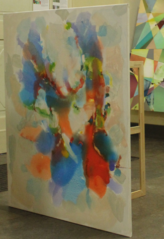 Kirsten K&ouml;tter: Installation Malerei, 27.-29.06.2014, Kunstfestival 48-Stunden Neuk&ouml;lln Berlin, Albert-Schweitzer-Schule Berlin