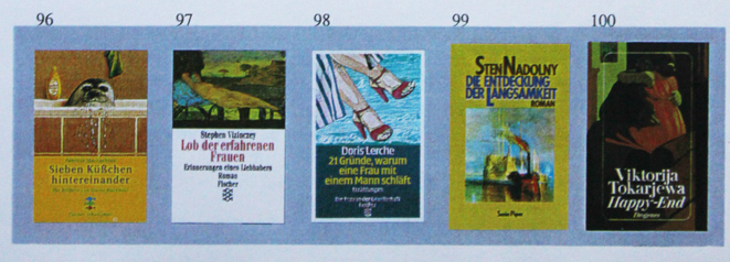 Kirsten K&ouml;tter: 'Liebst du mich?', Buch, 19 Seiten mit 100 Buchcovern, Audiovisuelle Performance mit Franz Klee und Christoph Kolb ('Dein Hackfleisch'), 1997