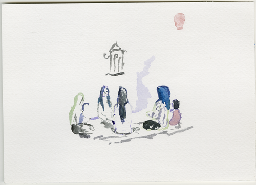 2015-06-13_52-4666_13-3833_sehitlik-moschee_sketch-frauen-familientag, sketch, 17 &times; 24 cm (Kirsten Kötter)