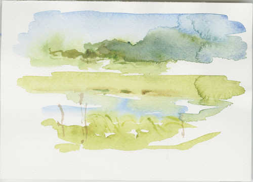 2015-07-11_52-580097_14-747973_warthe-skizze-1, 
  Wartha Mouth, Poland, sketch, 17 × 24 cm (Kirsten Kötter)