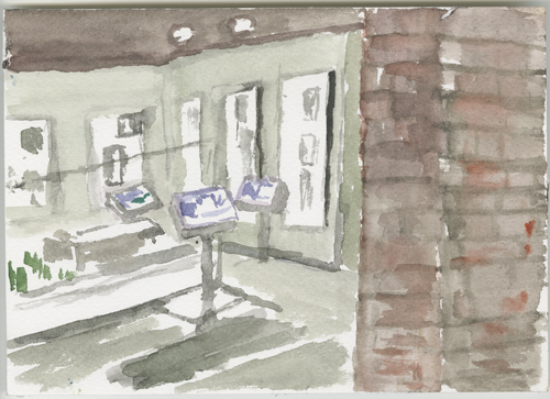 2017-14-14_52-5642_14-8118_museum-skizze, in Muzeum Slonsk, 
  sketch, 17 × 24 cm (Kirsten Kötter)