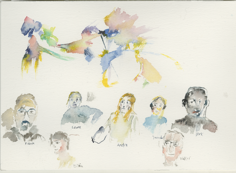 2021-11-23_allmende-jitsi, sketch, 17 &times; 24 cm (Kirsten Kötter)