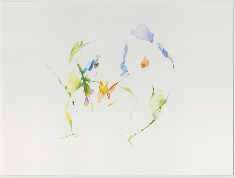 2003-06-23_63-23_69_27_kevo_nno6, Kevojaervi, painting on the high stairs and looking down to the beach trough the trees, Finland, watercolour, 30 × 40 cm (Kirsten Kötter)