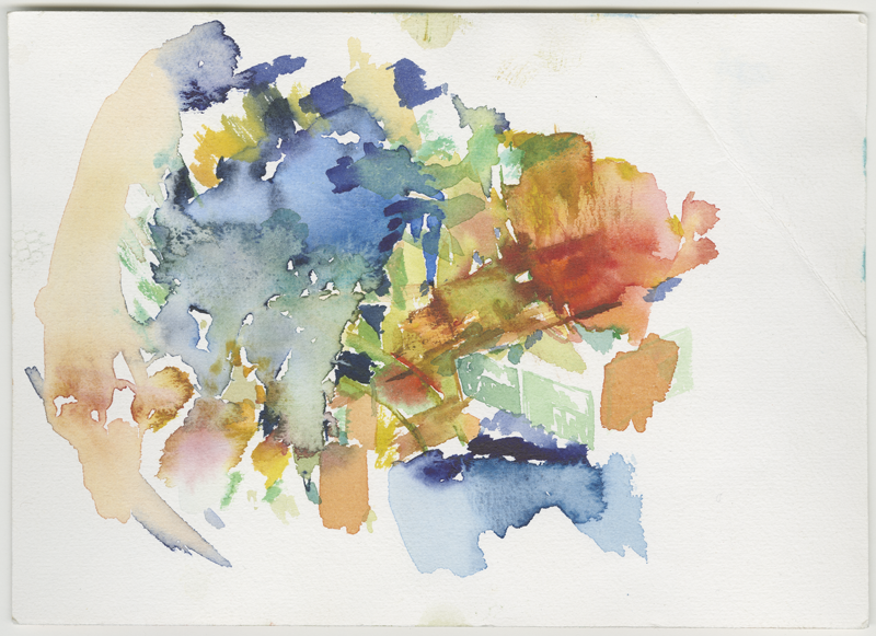 2017_2018_blau-rot-architektur, watercolour, 18 × 24 cm (Kirsten Kötter)