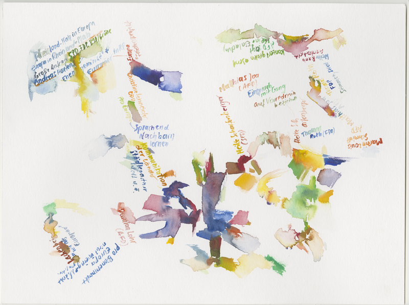 kirsten-koetter_2019-05-16_plenarsitzung-6, 
  plenary session Landtag (German state parliament) Rheinland-Pfalz, Mainz, 
  watercolour, 30 × 40 cm (Kirsten Kötter
